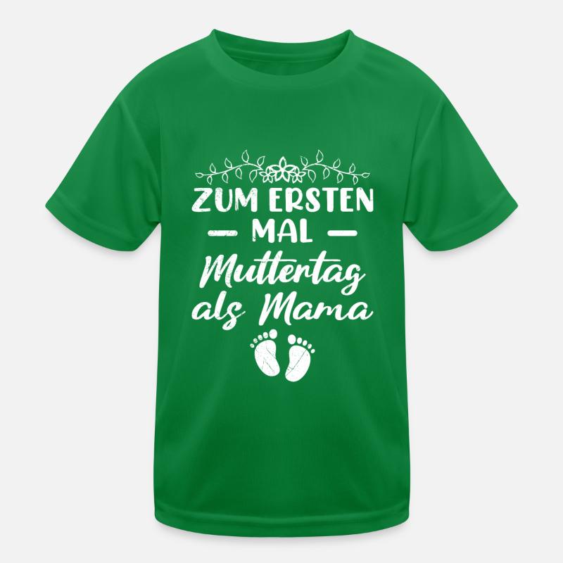 Zukünftige Mama ZUM ERSTEN MAL MUTTERTAG ALS Kinder Funktions-T-Shirt