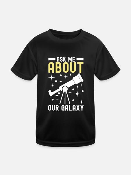 Atronome Astronomie - Kinder Funktions-T-Shirt - Schwarz - Vorne