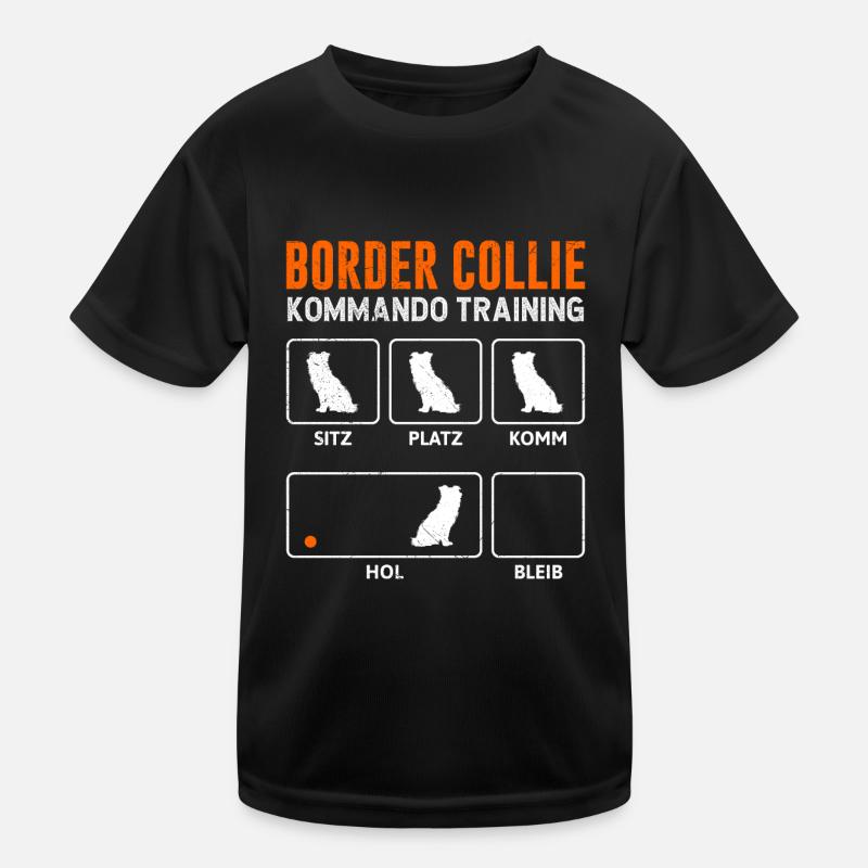 BORDER COLLIE KOMMANDO TRAINING Lustiges Kinder Funktions-T-Shirt