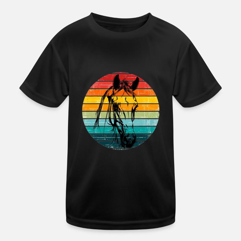 Vintage Sunset Cheval Rétro T-shirt sport Enfant