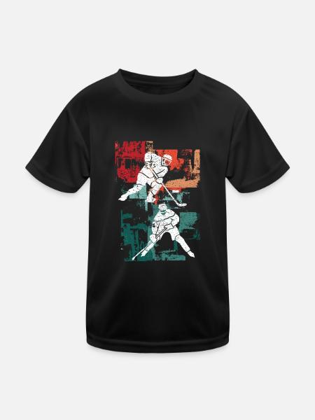 Eishockeyspieler Hockeyfan Eishockey Eishockeyteam - Kinder Funktions-T-Shirt - Schwarz - Vorne