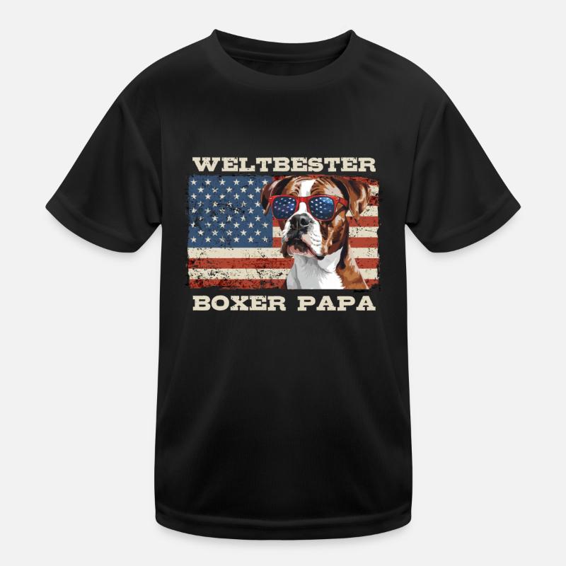 German Boxer WORLD'S BEST BOXER DAD Boxer Boxer Kids Functional T-Shirt