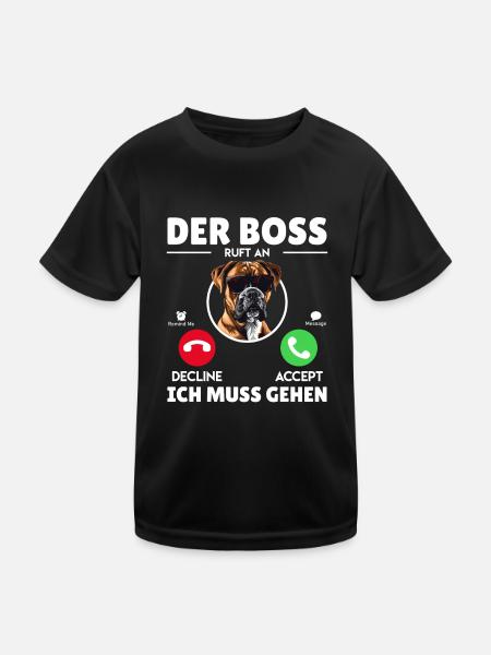 Boxeur allemand CALLS I HAVE TO GO Funny - T-shirt sport Enfant - noir - Devant