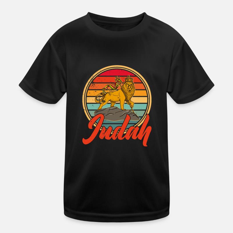 Rasta Löwe Juda Judah Afrika Afrikanisch Reggae Kinder Funktions-T-Shirt
