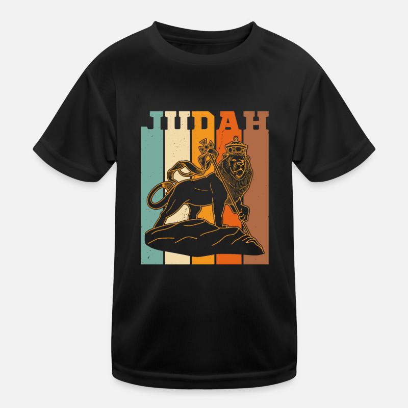 Löwe von Juda Rasta Reggae Nusik Afrika Christentu Kinder Funktions-T-Shirt