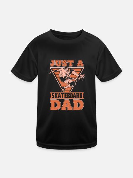 Skateboard Skater Just A Skateboard Dad - Kids Functional T-Shirt - black - Front