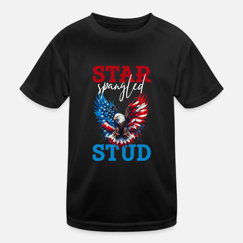 Star Spangled Stud - Patriotischer Look Mit Kinder Funktions-T-Shirt