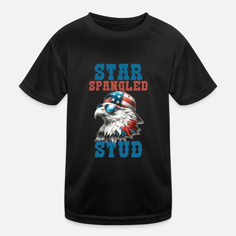 Star Spangled Stud Friedenszeichen USA Flagge Kinder Funktions-T-Shirt