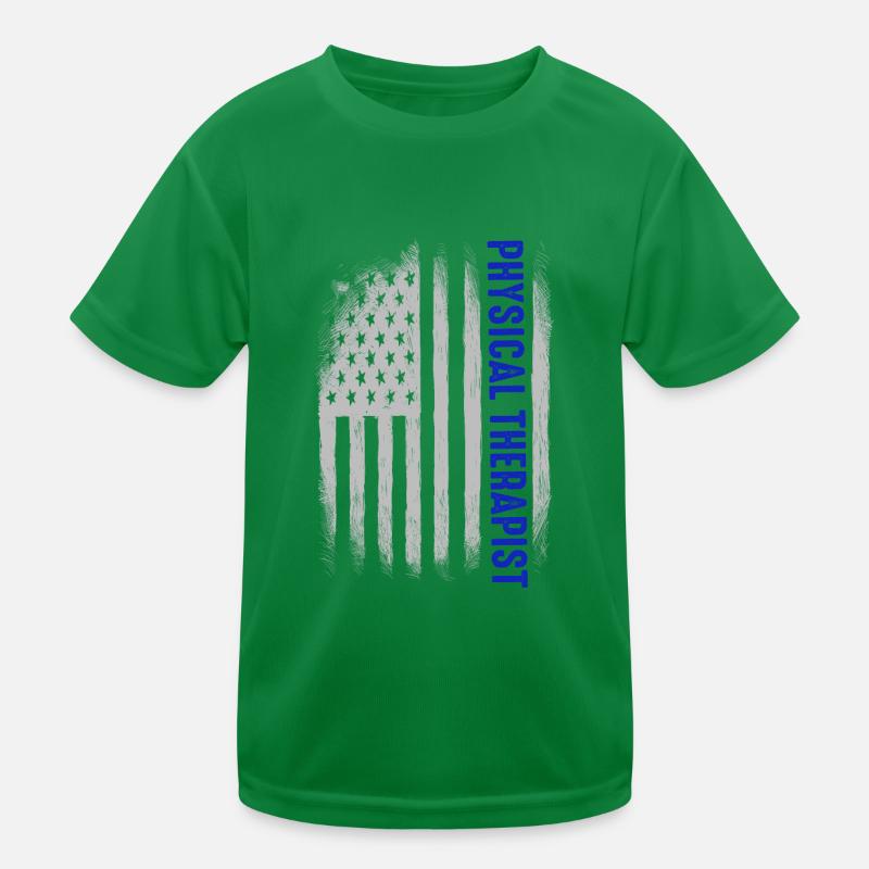 flag USA physical therapist Rretro Student Kids Functional T-Shirt