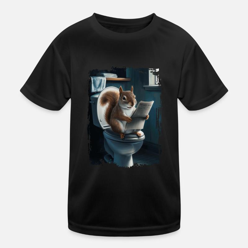 Eichhörnchentoilette Geschenk Kinder Funktions-T-Shirt
