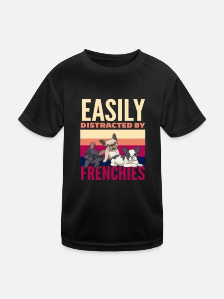 Race de chien Bouledogue français dicton - T-shirt sport Enfant - noir - Devant