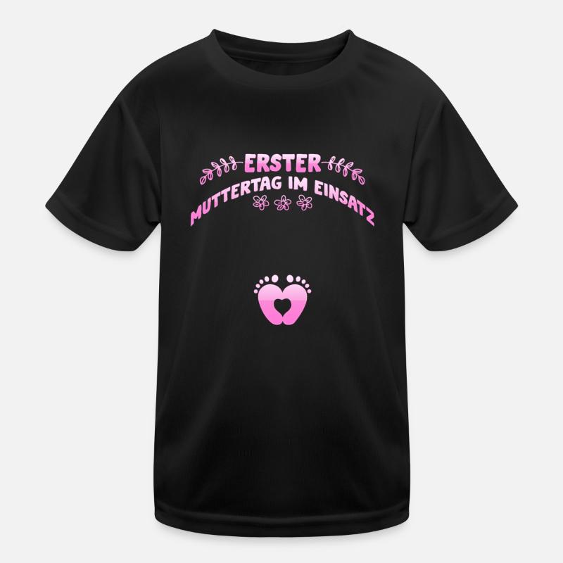 Mütter ERSTER MUTTERTAG IM EINSATZ Lustiges Kinder Funktions-T-Shirt