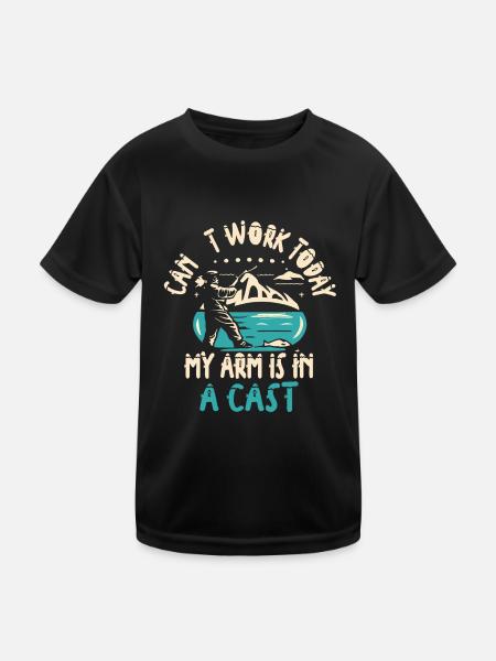 Fisherman I Can't Work Today My Arm Is in a cast - Kids Functional T-Shirt - black