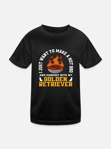 Golden Retriever Cricket Pet - T-shirt sport Enfant - noir - Devant
