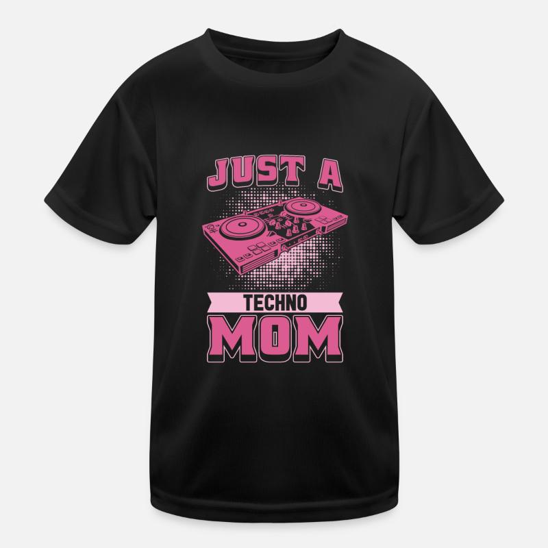 Techno Raver Just A Techno Mom Kinder Funktions-T-Shirt