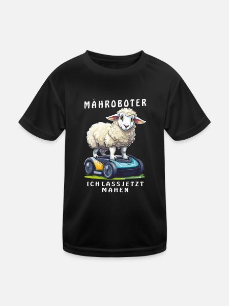 SCHAF MÄHROBOTER ICH LASS JETZT MÄHEN - Kinder Funktions-T-Shirt - Schwarz