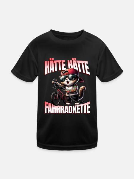 Lustiges Radfahrer - Hätte Hätte Fahrradkette - Kinder Funktions-T-Shirt - Schwarz - Vorne