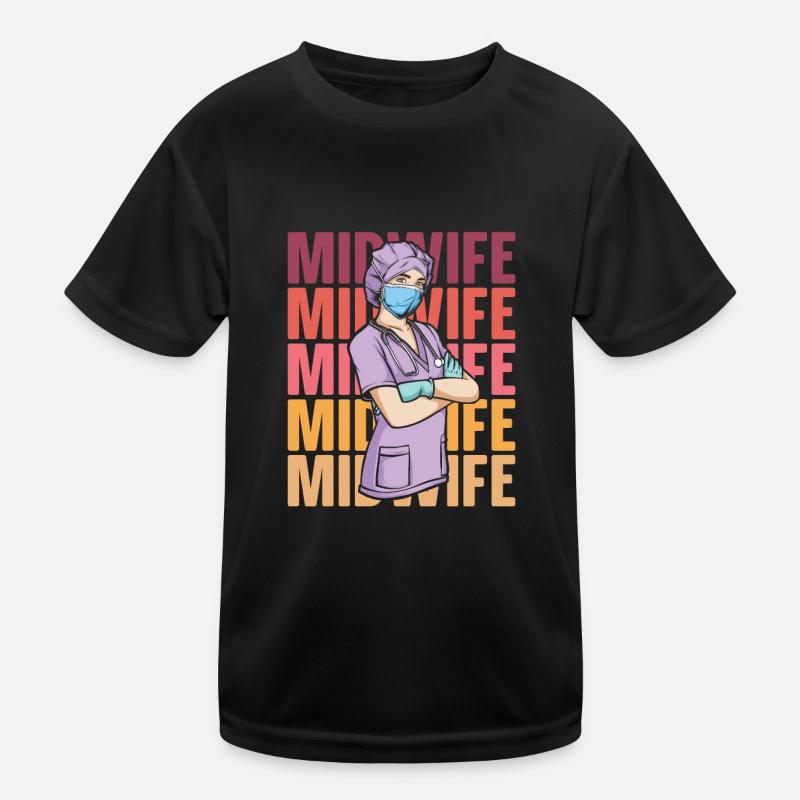 Hebamme Kinder Funktions-T-Shirt