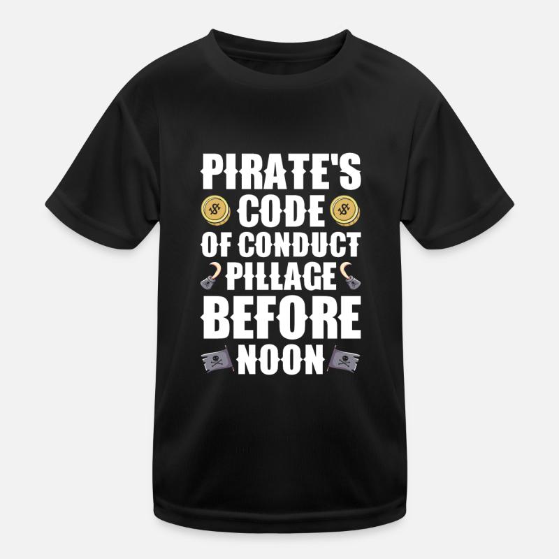 Pirate Skull Buccaneer Pirate Ship Kids Functional T-Shirt