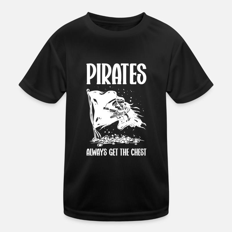 Pirate Skull Buccaneer Pirate Ship Kids Functional T-Shirt