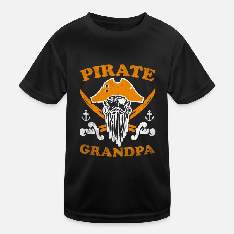 Pirate Skull Buccaneer Pirate Ship Kids Functional T-Shirt