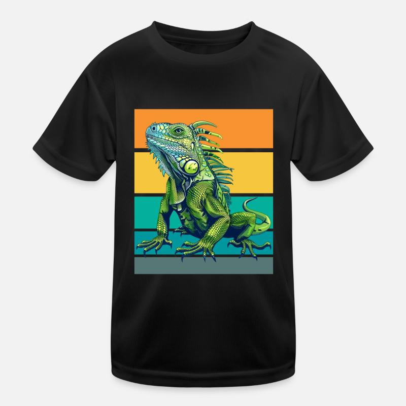 Retro Leguan Kinder Funktions-T-Shirt