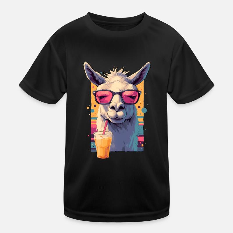 Cool Lama Repos Grinmp Face Drôle Design Rétro T-shirt sport Enfant
