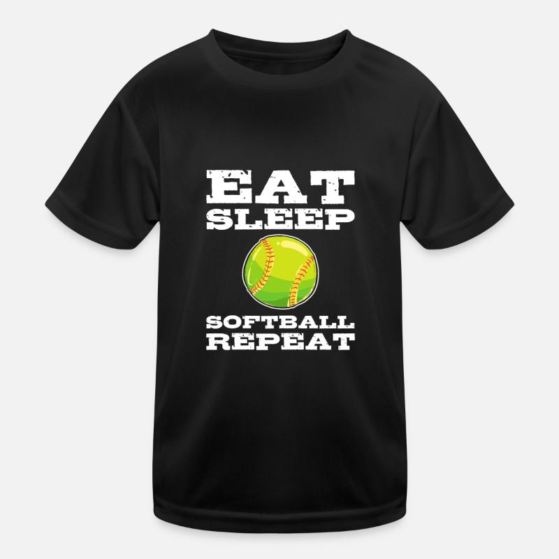 Softball Softball-Spieler Kinder Funktions-T-Shirt