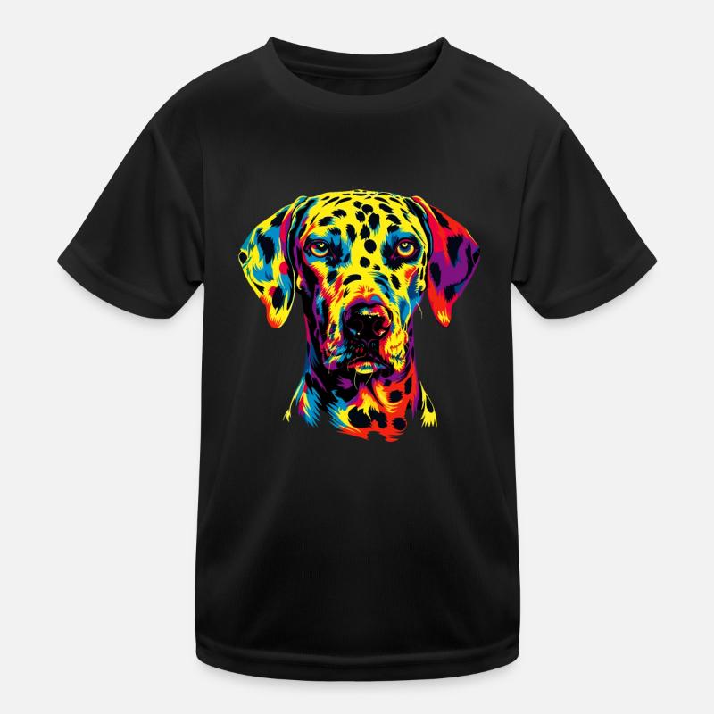 Dalmatiner Hunde Bunte Farben Pop Art Regenbogen Kinder Funktions-T-Shirt