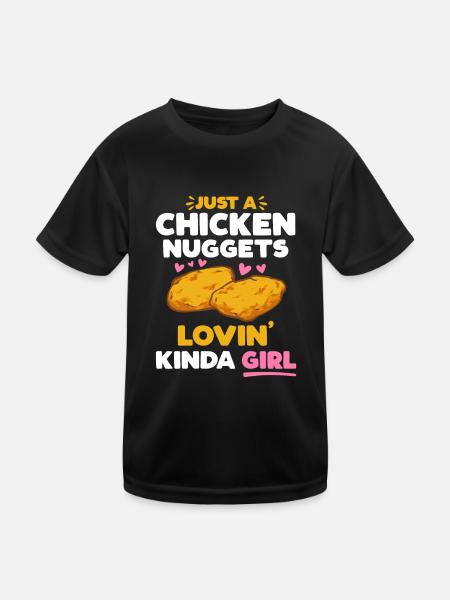 Chicken Nugget Liebhaber Chicken Nuggets - Kinder Funktions-T-Shirt - Schwarz - Vorne