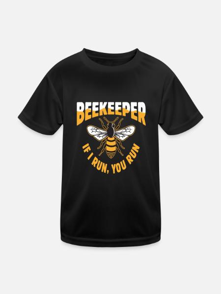Imker Wenn Ich Laufe, Läufst Du - Kinder Funktions-T-Shirt - Schwarz - Vorne