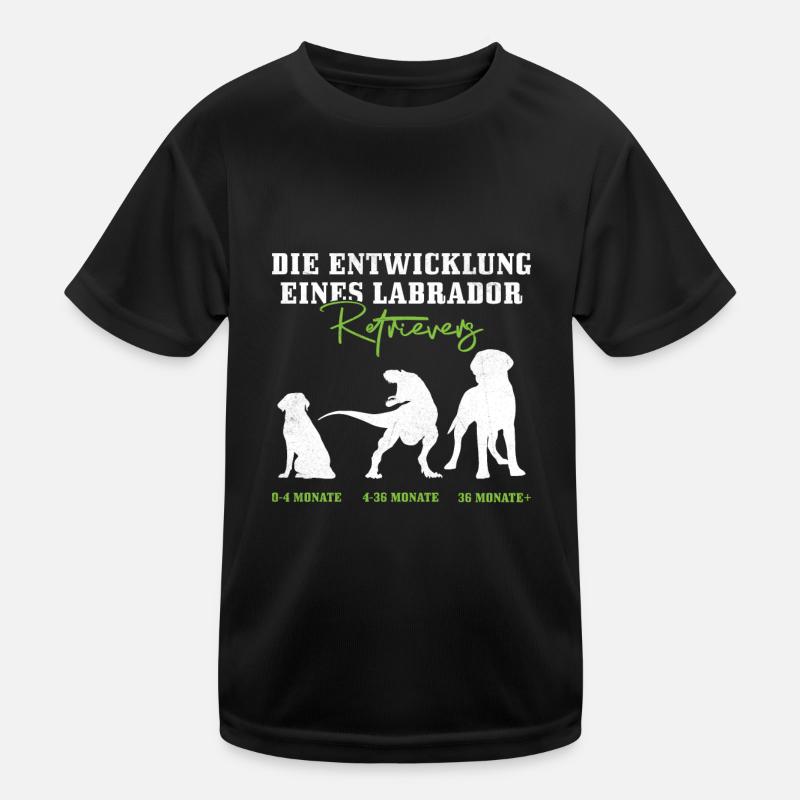 Labrador Dog THE DEVELOPMENT OF A LABRADOR Kids Functional T-Shirt