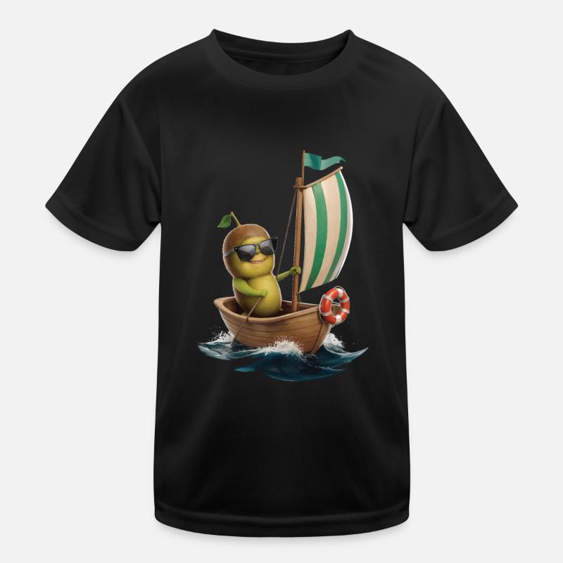 Frucht Kiwi Bootfahren Geschenk Kinder Funktions-T-Shirt