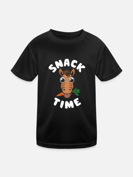 Funny horse motifs for horse lovers and - Kids Functional T-Shirt - black - Front