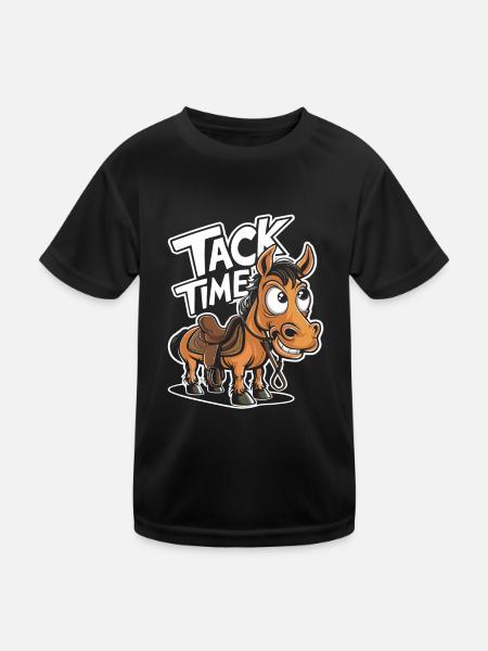 Funny horse motifs for horse lovers and - Kids Functional T-Shirt - black - Front