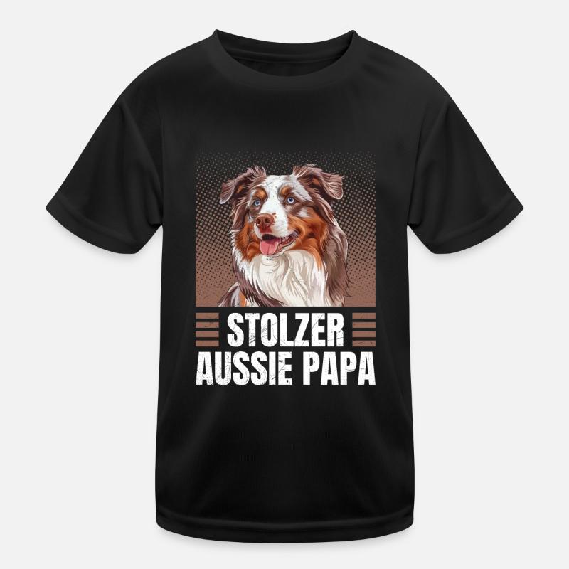 Australian Shepherd PROUD AUSSIE DAD Kids Functional T-Shirt