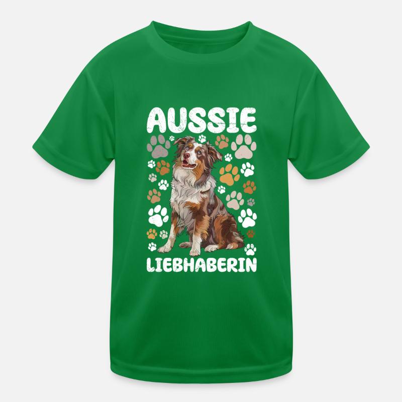 AUSSIE LOVER Dog Mom Australian Shepherd Kids Functional T-Shirt