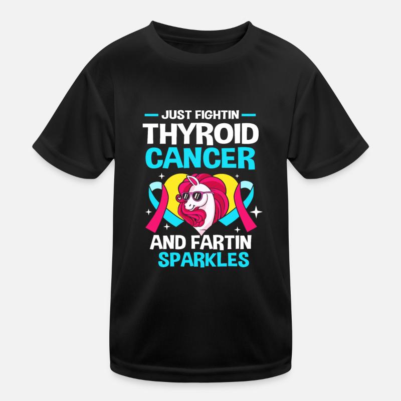 Thyroid cancer - Kids Functional T-Shirt - black