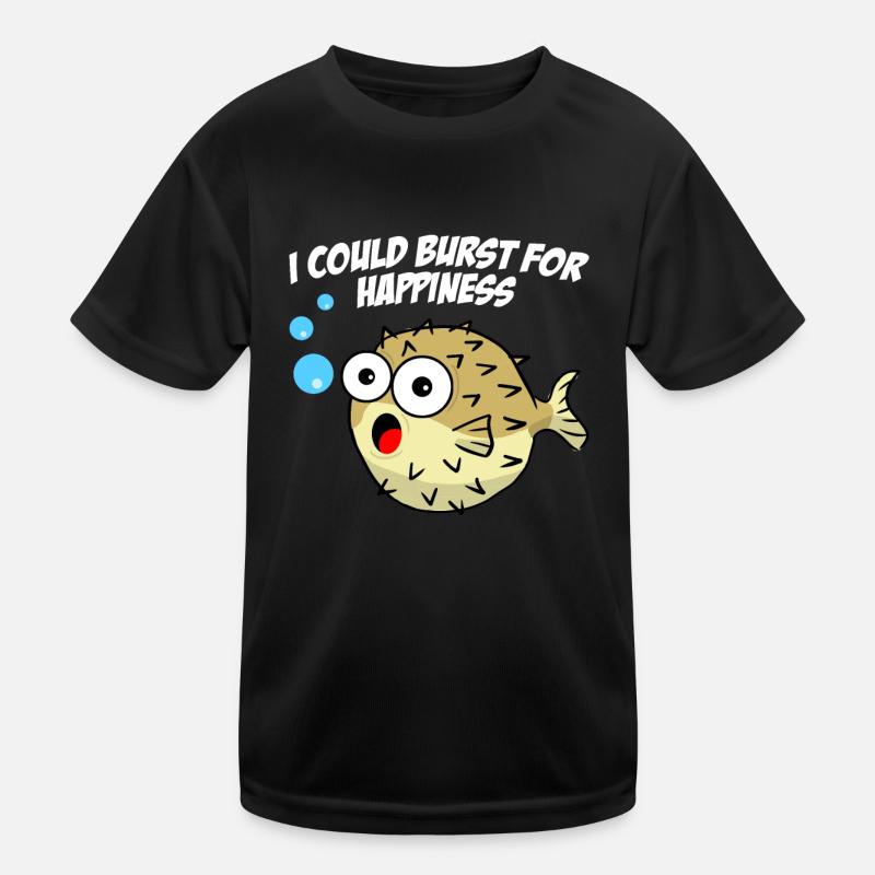 Happy Puffer Fish Kinder Funktions-T-Shirt