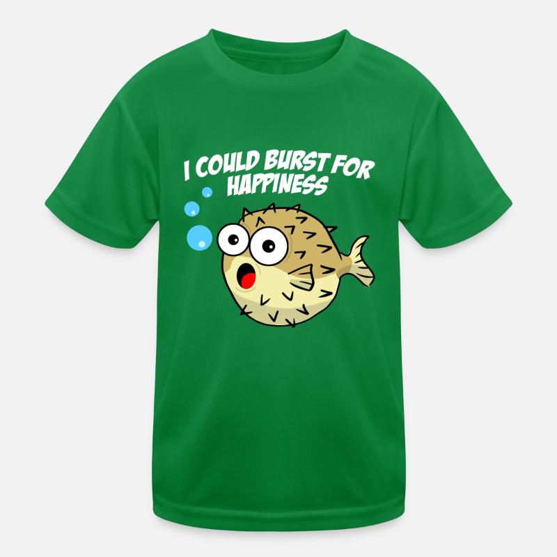 Happy Puffer Fish Kids Functional T-Shirt