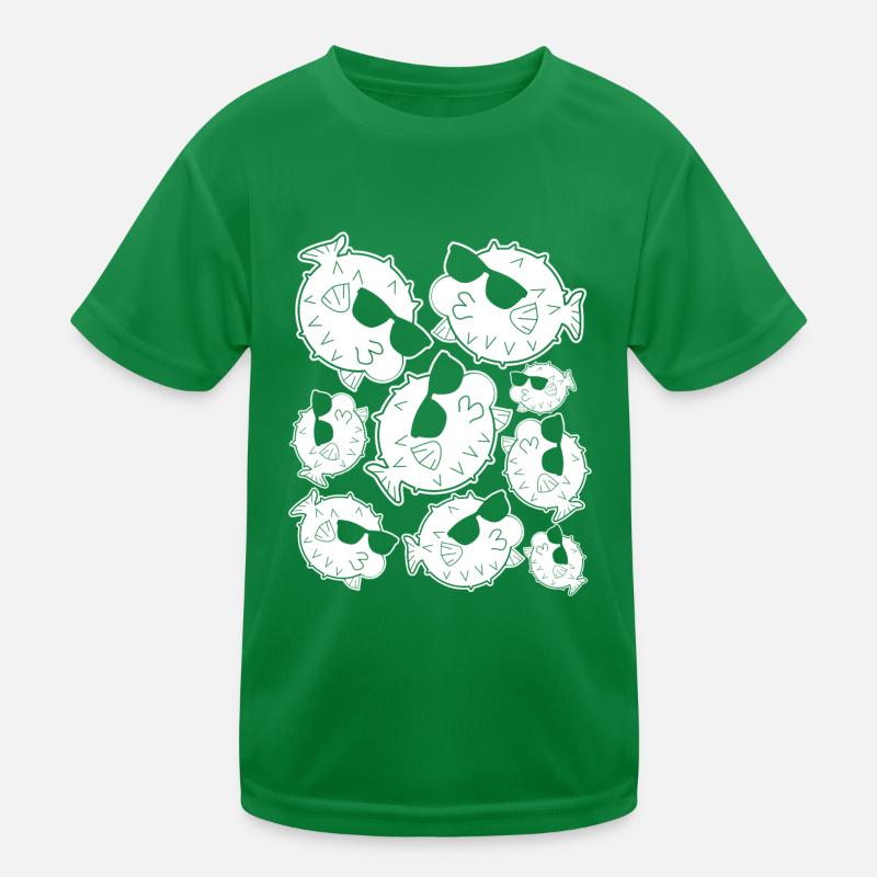 Puffer Fish with Sunglasses Pufferfish Kinder Funktions-T-Shirt