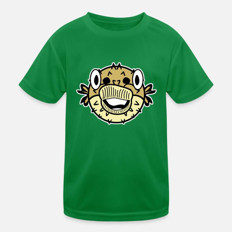 Happy Puffer Fish Pufferfish Kids Functional T-Shirt