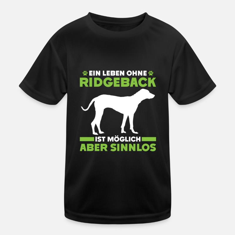 Ridgeback EIN LEBEN OHNE RIDGEBACK IST SINNLOS - Kinder Funktions-T-Shirt - Schwarz