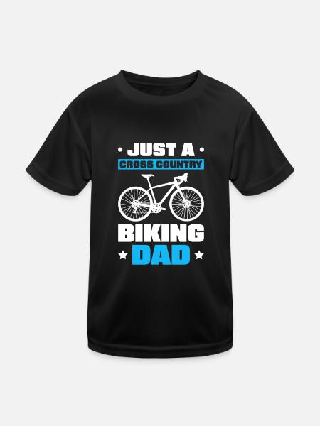 Cross Country Mountain Bike Mtb Dad - Kids Functional T-Shirt - black - Front