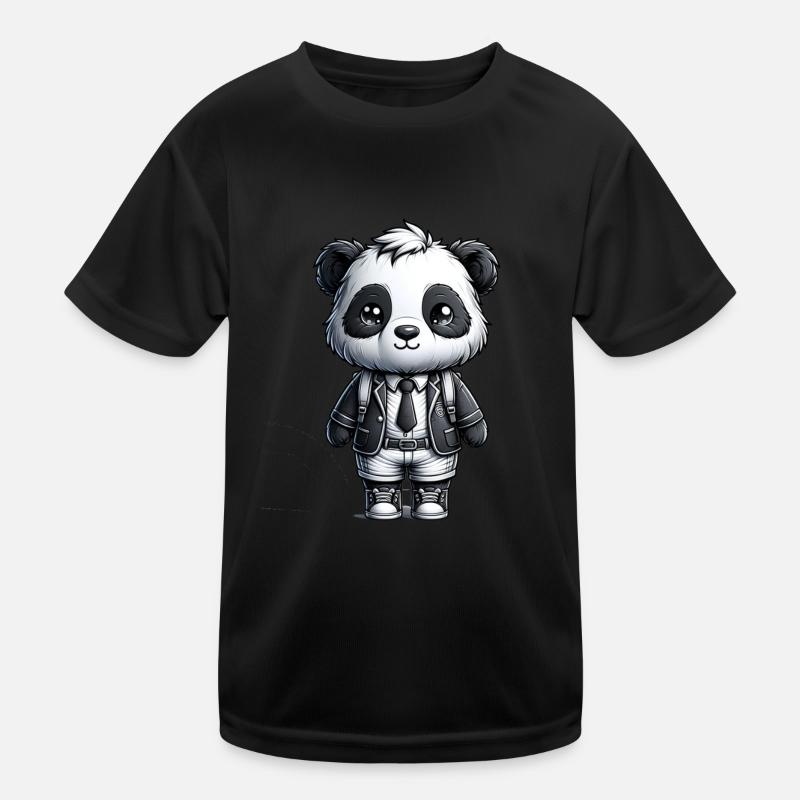 Cute Schoolboy Panda Kinder Funktions-T-Shirt