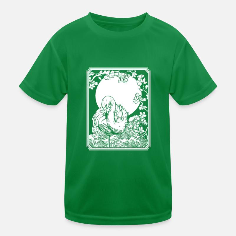 Flamingo Japon Cerisier Fleur Lune T-shirt sport Enfant