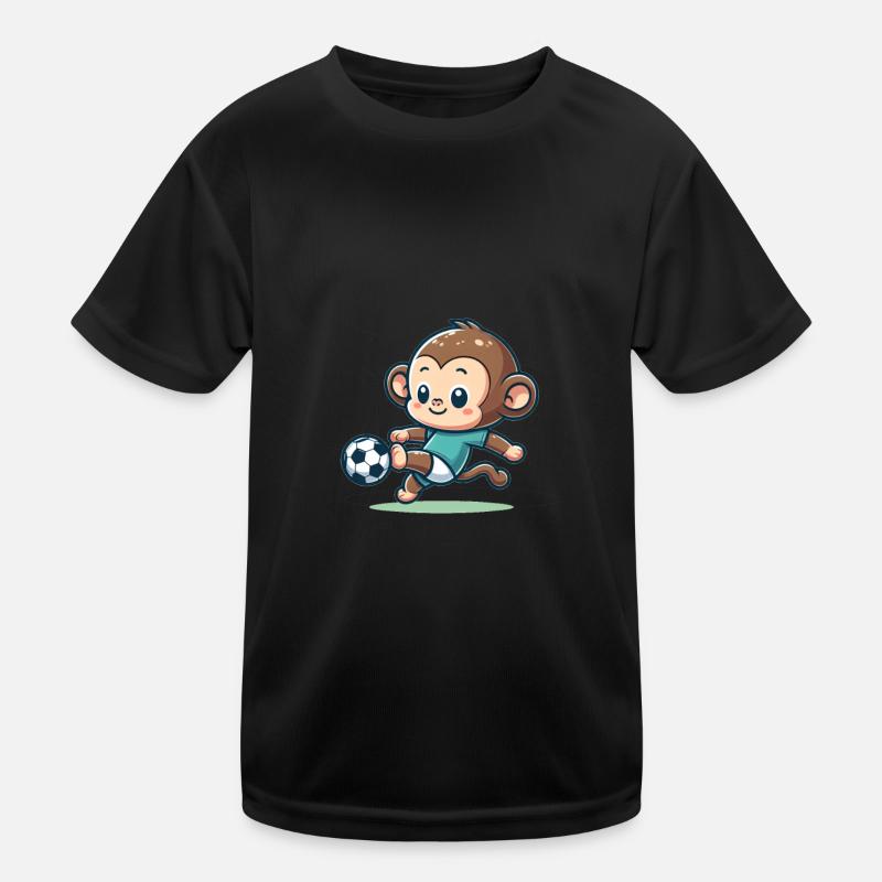 Cute Soccer Player Monkey Kinder Funktions-T-Shirt
