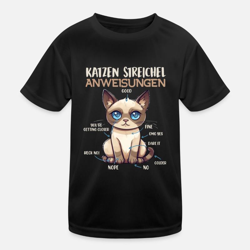 Siamese Cats PETTING INSTRUCTIONS Fun Kids Functional T-Shirt