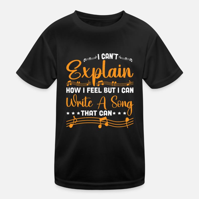 Ne peut pas expliquer ses sentiments, mais peut écrire une chanson 3 T-shirt sport Enfant