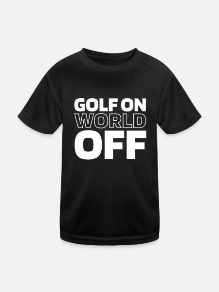 Golf Golfeur Golf Golf On World Off - T-shirt sport Enfant - noir - Devant